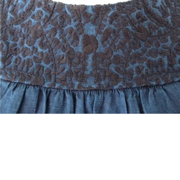 Madewell Blue Linen Mercado Shift Dress, L - Picture 5 of 8